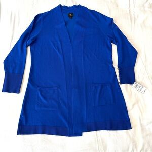 JM Collection Women's Button-Sleeve Blue Cardigan Sweater Casual Size XL